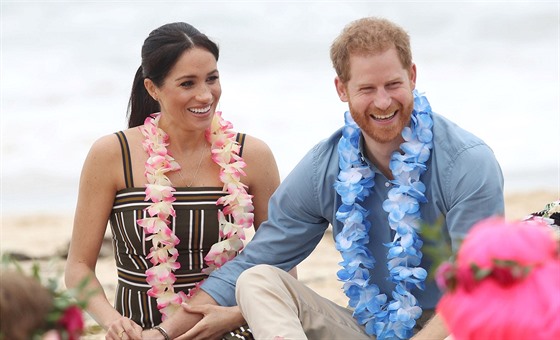 Princ Harry a vévodkyn Meghan na Bondi Beach (Sydney, 19. íjna 2018)