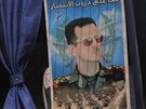 Plakát s prezidentem Baárem Asadem (13. srpna 2018)