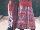 Midiaty s plisovanou sukní s etnickým vzorem, 1976
