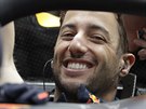 Daniel Ricciardo z Red Bullu se bhem trénink na Velkou cenu USA usmívá.
