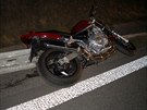 Motork i chodec zahynuli pi stetu na silnici I/33 u Trotiny (10.10.2018).