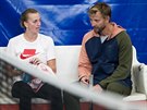 eská tenistka Petra Kvitová a její kou Jií Vank bhem tréninku v Praze ped...