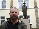 Bronzov socha prezidenta Masaryka je dlem sochae Ladislava Jezbedy (na...