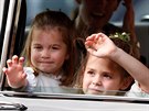 Princezna Charlotte a dcera Robbieho Williamse Theodora na svatb princezny...