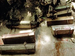 Nejstar�� rakve jsou vydlaban� ze strom�.