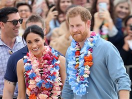 Princ Harry a vévodkyn Meghan na Bondi Beach (Sydney, 19. íjna 2018)