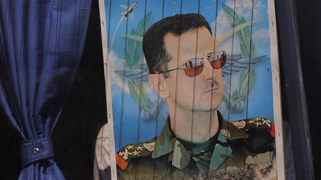 Plakát s prezidentem Bašárem Asadem (13. srpna 2018)