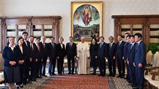 Jihokorejský prezident Mun e-in na soukromé audienci u papee Frantika