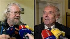 alovaný Jaroslav Hutka (vlevo) a alobce Karel Srp u Obvodního soudu pro Prahu...