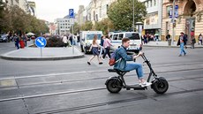 Praha, 12.10.2018 E-scooter (e-kolobka) v Praze