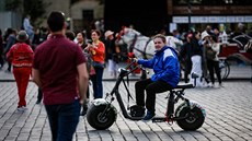 Praha, 12.10.2018 E-scooter (e-kolobka) v Praze