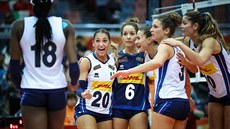 Radost volejbalistek Itálie.