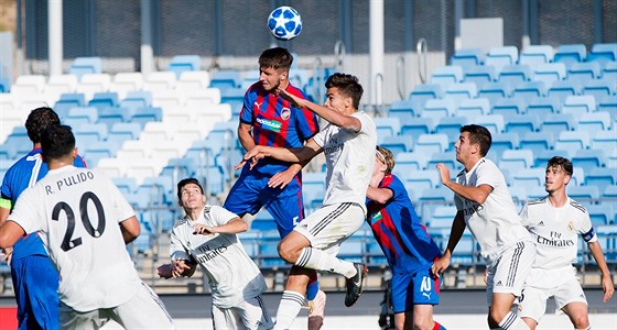 Momentka z utkání Youth League mezi Realem Madrid a Viktorií Plze.