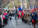 Pochod pro republiku uspoádaný k oslavám stého výroí zaloení eskoslovenska...