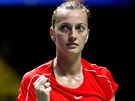 DALÍ FIFTÝN. eská tenistka Petra Kvitová se raduje bhem utkání s Karolínou...