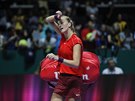 KONEC. eská tenistka Petra Kvitová opoutí kurt po poráce od Karolíny...