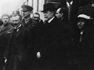 Tomá Garrigue Masaryk pijídí do Prahy. (21. prosince 1918)