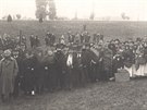 Pevrat v roce 1918 oslavili obyvatel msteka Daice spolu s pohebnm...