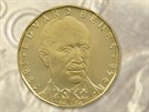 Edvard Bene na limitované dvacetikorunové minci, které NB vydala ke stoletému...