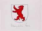 Pekreslený symbol medvda z Královské heraldiky. Autorem je Jaroslava Kursa,...