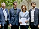 L�d�i �len� nov� brn�nsk� vl�dy (zleva Oliver Posp�il z �SSD, Tom� Kol��n� z...