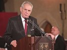 Udílení státních vyznamenání - Miloš Zeman při svém úvodním projevu (28. října...