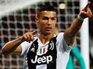Cristiano Ronaldo z Juventusu bhem utkání Ligy mistr na stadionu Manchesteru...