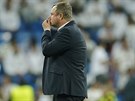 Plzeský kou Pavel Vrba bhem duelu Ligy mistr na Realu Madrid.