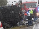 Nehoda autobusu a kamionu u Vysok�ch Studnic na Jihlavsku.