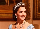 Vévodkyn Kate na státním banketu v Buckinghamském paláci u píleitosti...