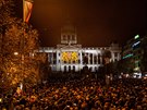 Videomapping na Nrodnm muzeu pi pleitosti oslav vzniku republiky. (27....