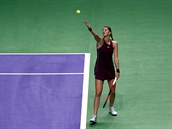 Tenistka Petra Kvitov bhem prvnho zpasu na Turnaji mistry v Singapuru.