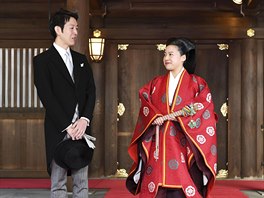 Kei Moriya a japonská princezna Ayako se vzali v Tokiu 29. íjna 2018.
