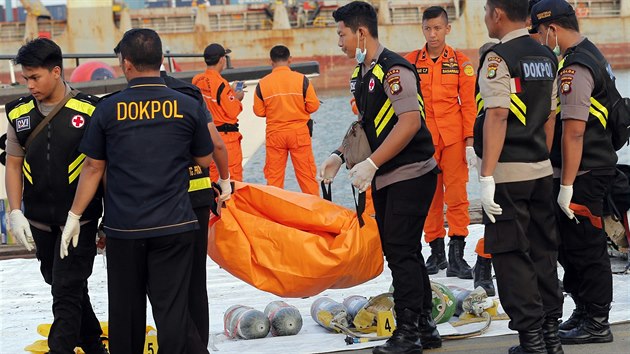 Zchrani ptraj po peivch i troskch letounu aerolinek Lion Air JT610 , kter se ztil nkolik minut po startu z indonsk Jakarty. (29. jna 2018)
