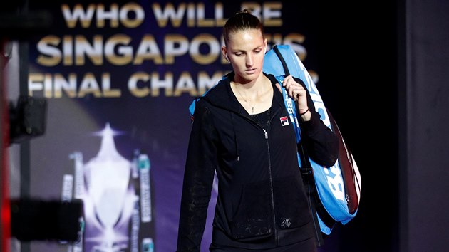 NA KURT. esk tenistka Karolna Plkov vchz na singapursk dvorec, stetne se s Petrou Kvitovou.