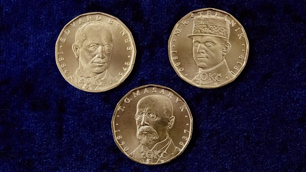Česká národní banka vydala ke stoletému výročí samostatného Československa limitovanou edici dvacetikorunových mincí.