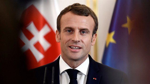 Francouzsk prezident Emmanuel Macron navtvil Slovensko, kde se setkal s prezidentem zem Andrejem Kiskou. (26. jna 2018)