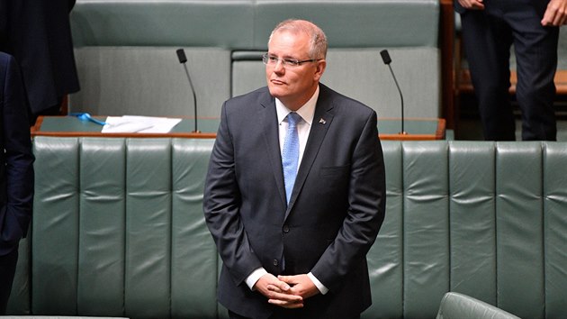 Australský premiér Scott Morrison při omluvě obětem sexuálního zneužívání (Canberra, 22.10.2018)