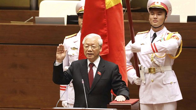 Nov vietnamsk prezident Nguyen Phu Trong (Hanoj, 23.10.2018)