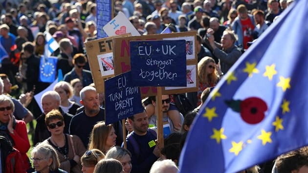 Tisce Brit protestovalo proti brexitu v ulicch Londna. (20. jna 2018