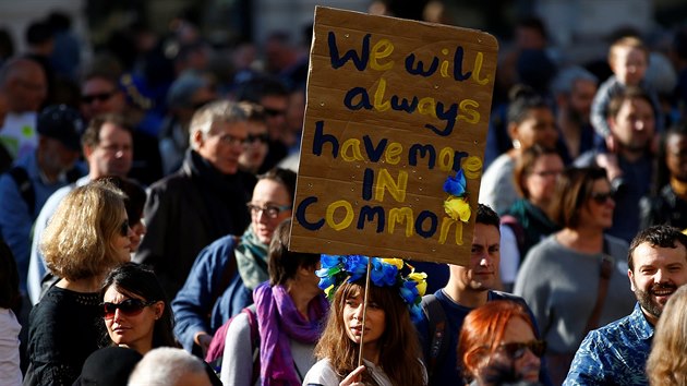 Tisce Brit protestovalo proti brexitu v ulicch Londna. (20. jna 2018)