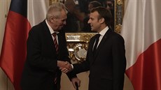 Prezident Milo Zeman se na Praském hrad setkal s francouzským prezidentem...