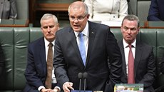 Australský premiér Scott Morrison pi omluv obtem sexuálního zneuívání...