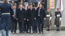 Milo Zeman a Andrej Kiska bhem pietního aktu na Vítkov (28. íjna 2018)