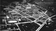 Letecký pohled na centrum Zlína v roce 1933