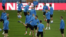 Fotbalisté Realu Madrid na tréninku před úterním duelem Ligy mistrů z Plzní.