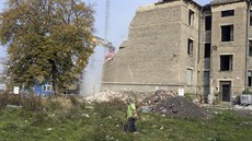 V Kojetínské ulici v Přerově poblíž hlavního vlakového nádraží začala demolice...