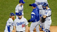 Zklamaní baseballisté Los Angeles Dodgers po prvním utkání Svtové série