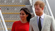 Vévodkyn Meghan a princ Harry po píletu na Tongu (25. íjna 2018)