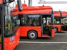 Elektrobus koda 29BB Solaris. V eskch Budjovicch jsou tyto vozy v provozu...